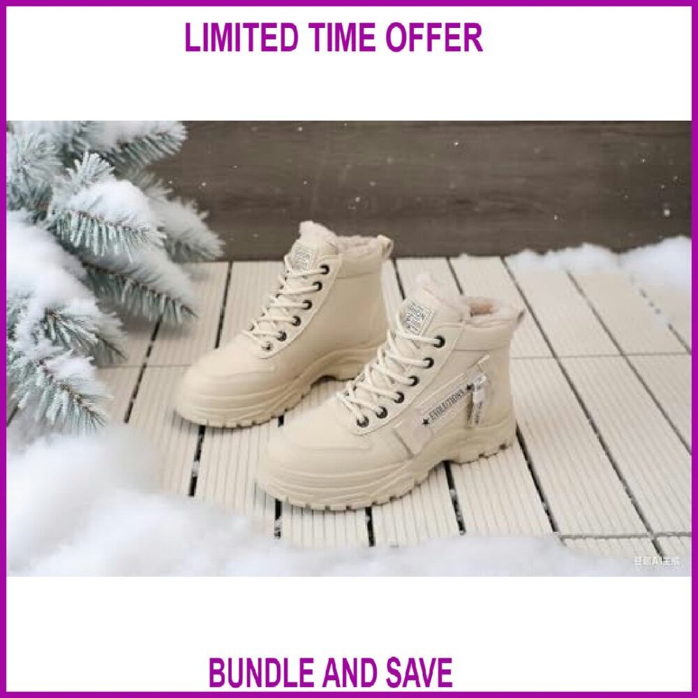 Warm Fur Lined Waterproof Ankle Boots Anti Slip Winter Snow Shoes - Picture 7 of 8